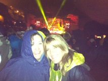 Enjoying a rainy show at Red Rocks Amphitheater with Kelly